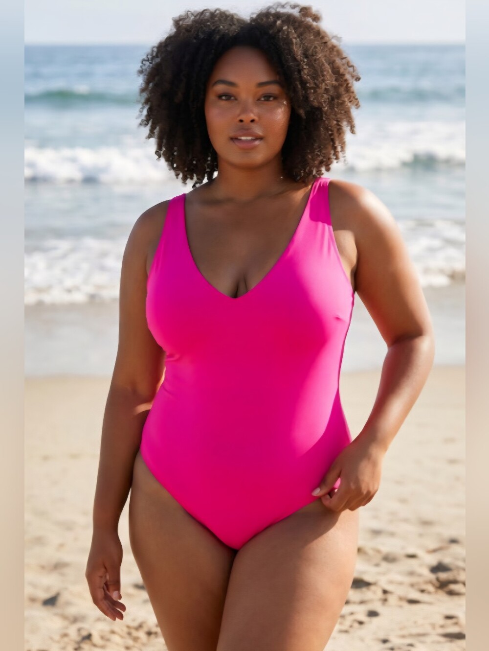 TA3 Pink Plungey Swimsuit Vneck Corset Back Shaping Swimsuit 4X RegLong NWT $178